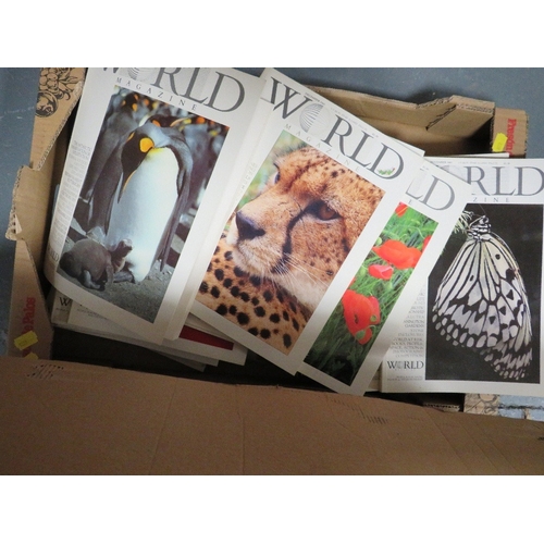 122 - Two trays of vintage books and magazines