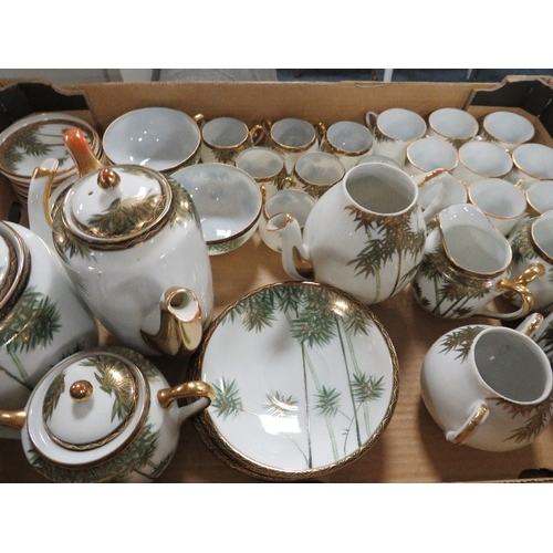 155 - Two trays of Japanese tea/dinner ware