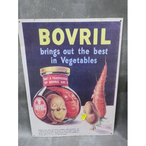 17 - A menu advertising board together with a modern tin Bovril sign (2)