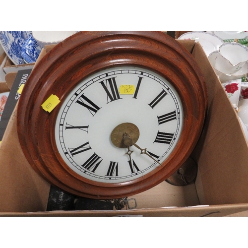 186 - A circular wall clock with two weights