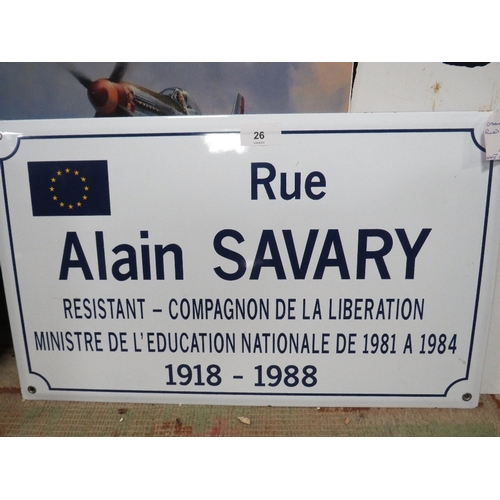 26 - A modern French enamel sign together with a military calendar and a Guinness sign (3)