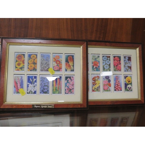 6 - A collection of ten floral themed sets of 10 cigarette cards - all framed and double glazed!, overal... 