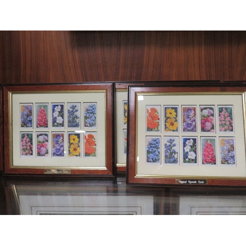 6 - A collection of ten floral themed sets of 10 cigarette cards - all framed and double glazed!, overal... 