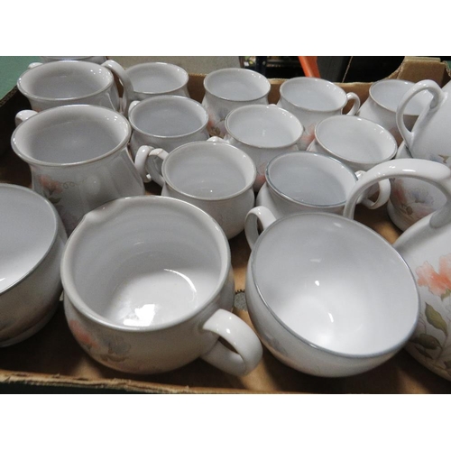 207 - Two trays of Denby Encore tea and dinner ware