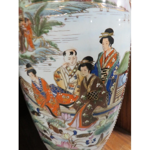 241 - A pair of large Japanese style ceramic vases