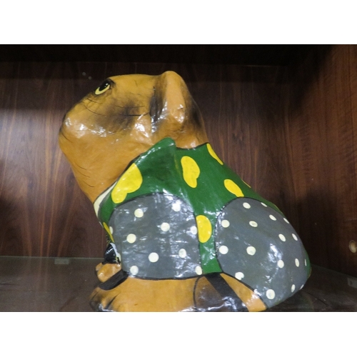 275 - A papier mache figure of a bulldog