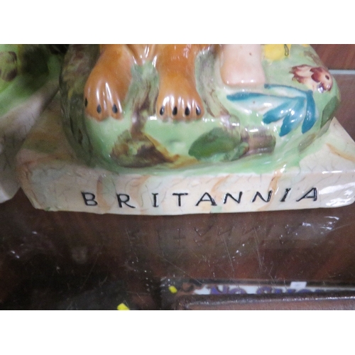 277 - A modern reproduction Staffordshire style figures to include Royal Britannia