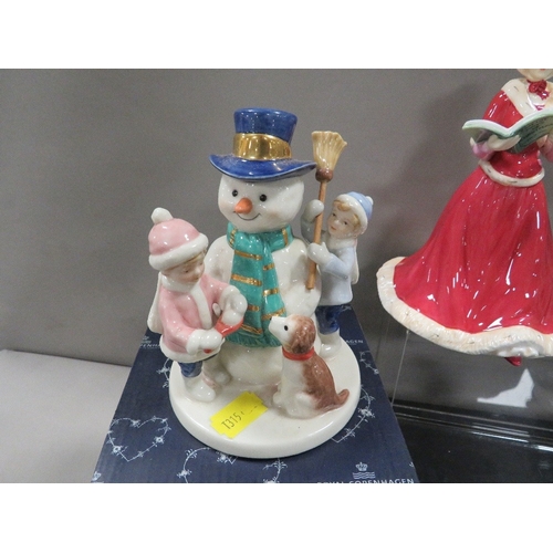 306 - Three boxed Royal Copenhagen figurines together with a Royal Doulton figurine (4)