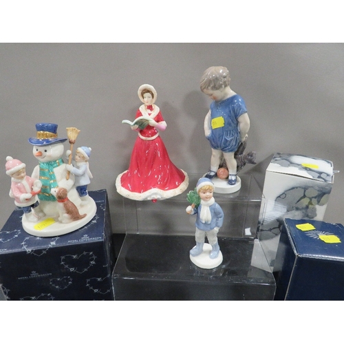 306 - Three boxed Royal Copenhagen figurines together with a Royal Doulton figurine (4)