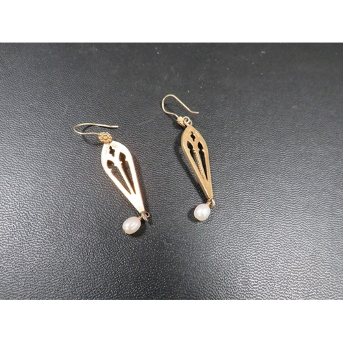 354 - A pair of hallmarked silver gilt vintage dropper earrings