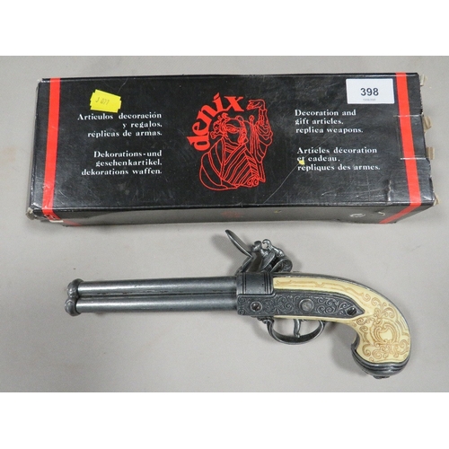 398 - A re-enactment flint lock pistol