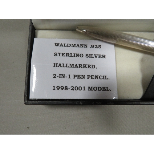 403 - A Waldmann of Germany .925 hallmarked sterling silver 2 in 1 pen pencil