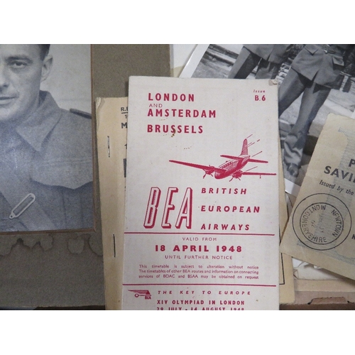 410 - A tray of WW2 photographs and ephemera, to include original Civil Defence leaflets etc.