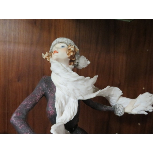 226 - A capodimonte style figure of a lady skating