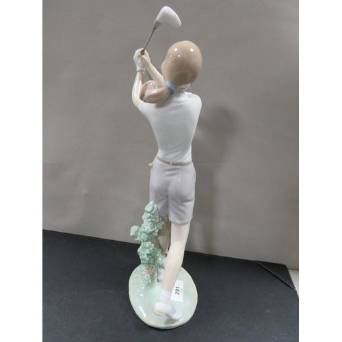 291 - A large Lladro figure of a female golfer