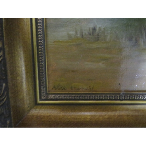 31 - Three gilt framed river and cottage scenes