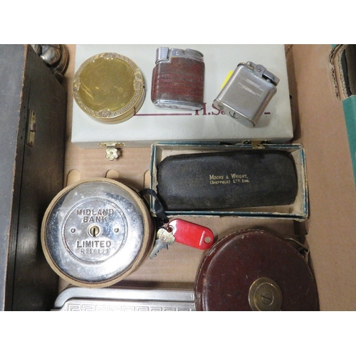 429 - A tray of assorted collectables to include vintage telephone etc