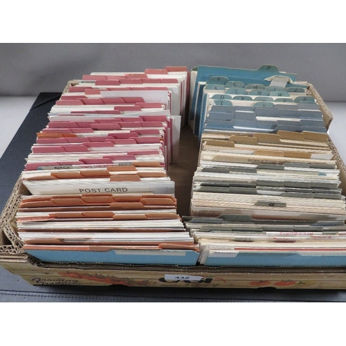 432 - A tray of vintage postcards