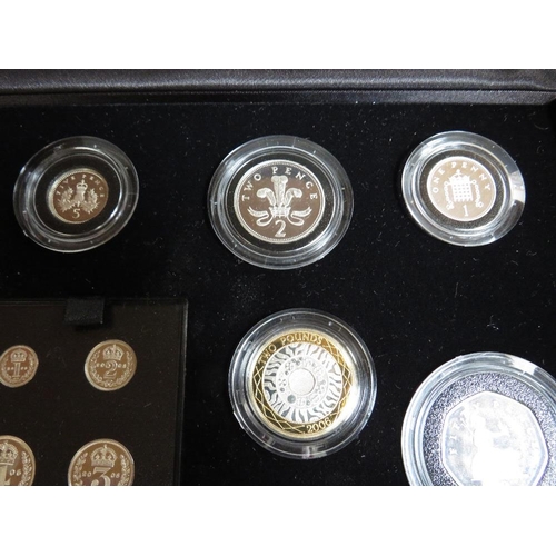 255 - QUEEN ELIZABETH II QUEENS 80TH BIRTHDAY SILVER PROOF COIN COLLECTION, 1 pence to 5 pounds, including... 