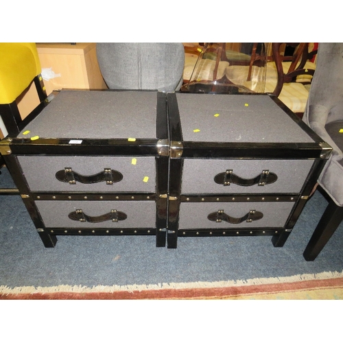 A pair of modern two drawer bedside chests