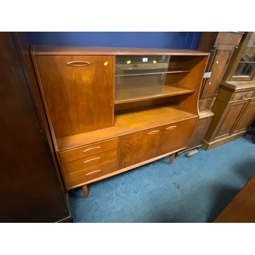 712 - A mid century teak display bookcase possibly G-Plan W 137 cm