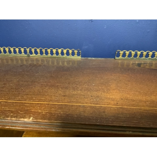 717 - An Edwardian mahogany inlaid bureau bookcase W 80 cm