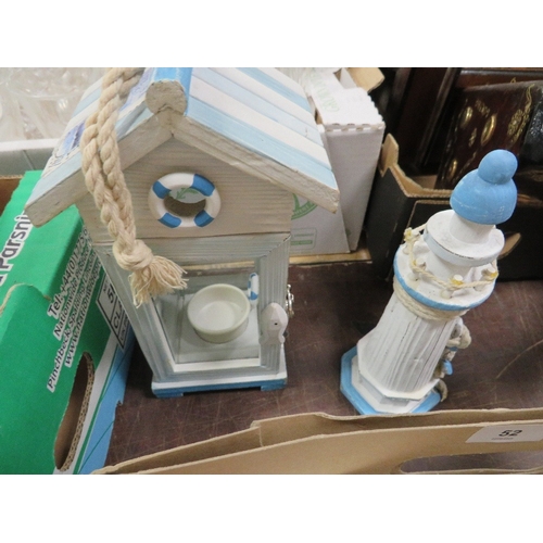 52 - Three trays to include 3d floral ceramics, cups and plates and sundries (3)