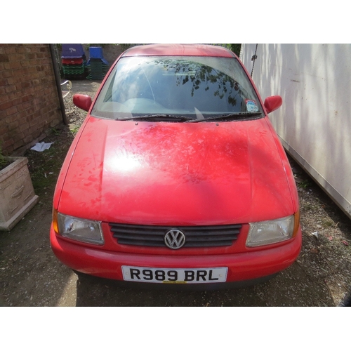 600 - A 1998 red 1.9L diesel Volkswagen Polo, MOT expired 2020, one key, no logbook, showing as 70,242 mil... 