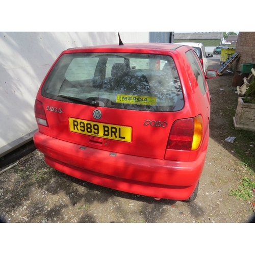 600 - A 1998 red 1.9L diesel Volkswagen Polo, MOT expired 2020, one key, no logbook, showing as 70,242 mil... 