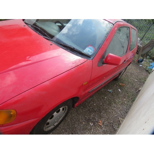 600 - A 1998 red 1.9L diesel Volkswagen Polo, MOT expired 2020, one key, no logbook, showing as 70,242 mil... 