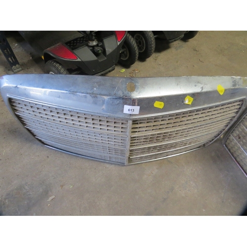 613 - Two chrome vintage car grills