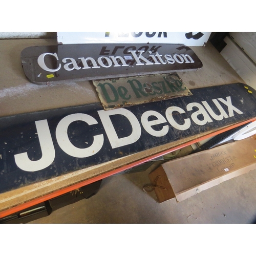 616 - A selection of three vintage signs - Canon-Kitson, De Reszke and JC Decaux