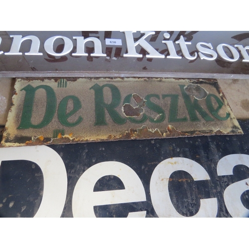 616 - A selection of three vintage signs - Canon-Kitson, De Reszke and JC Decaux