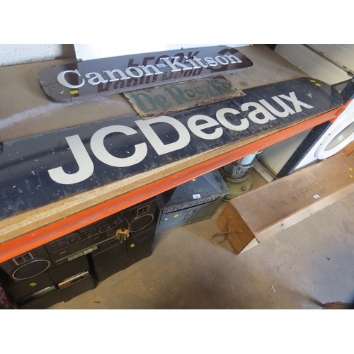 616 - A selection of three vintage signs - Canon-Kitson, De Reszke and JC Decaux