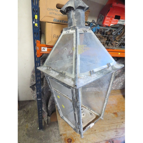 626 - An antique copper lantern light top A/F