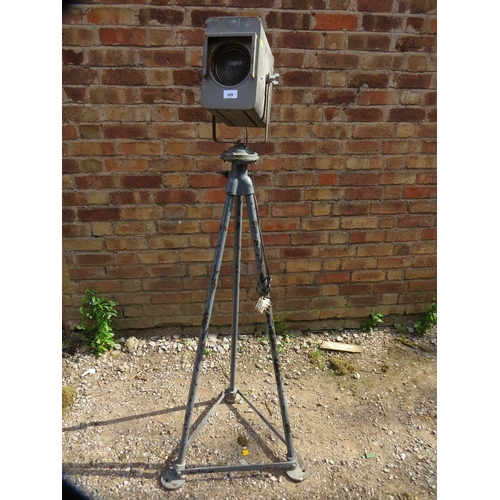 629 - A vintage film set style tripod light