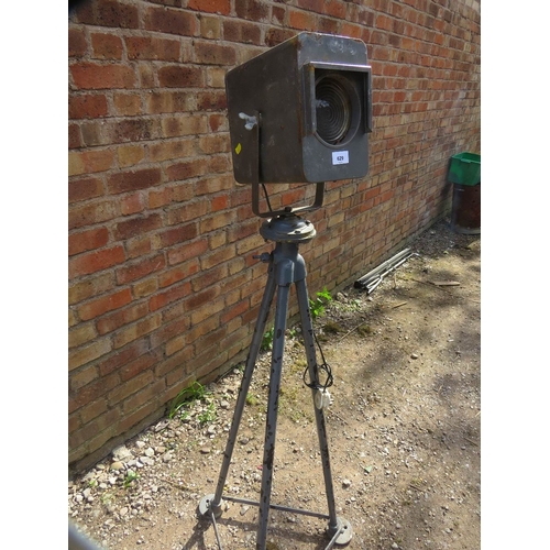 629 - A vintage film set style tripod light