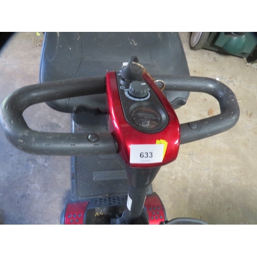 633 - A Pride Go Go lightweight mobility scooter with key but NO charger