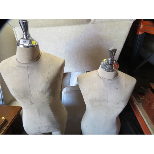 639 - Two vintage mannequins
