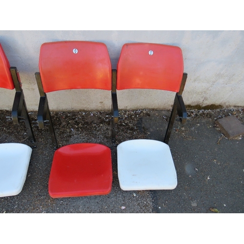 640 - Four vintage Stoke City Football Club stadium seats