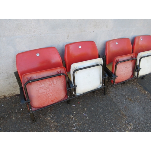 640 - Four vintage Stoke City Football Club stadium seats