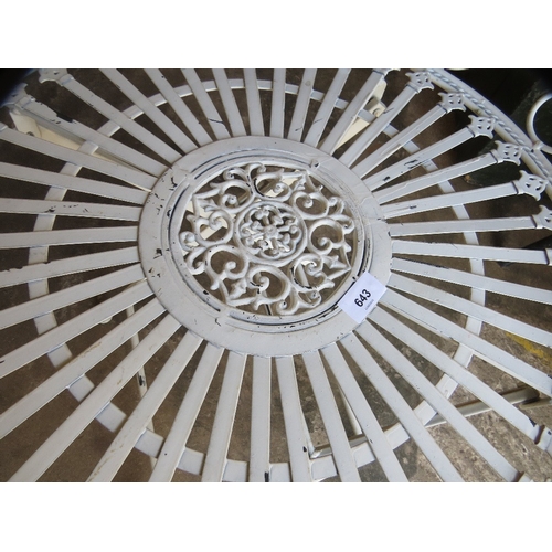 643 - A wrought iron folding side table