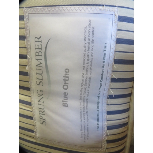 646 - A king-size sprung slumber blue ortho non turn mattress
