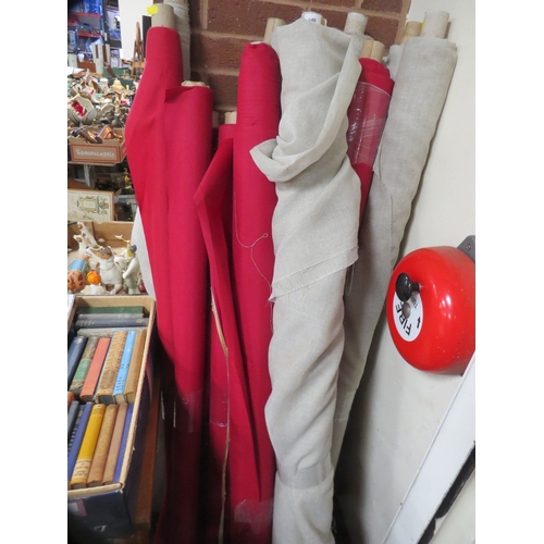 648 - A large selection of water resistant and semi-transparent part rolls of fabric