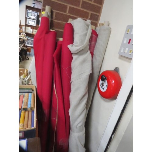 648 - A large selection of water resistant and semi-transparent part rolls of fabric