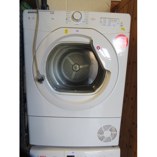 649 - A Hoover Link 8KG tumble dryer - House Clearance