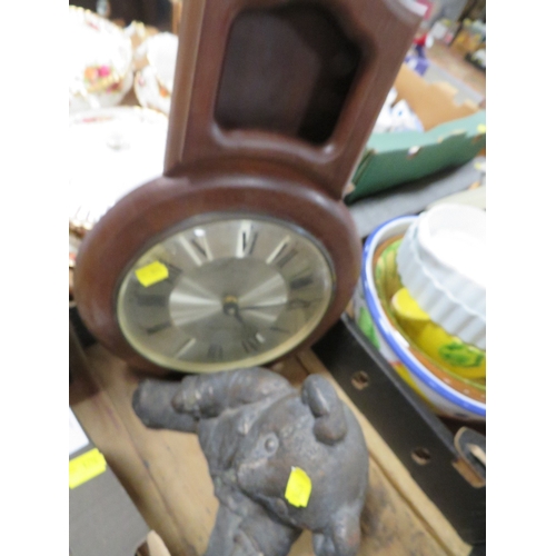 115 - A small tray of collectables to include barometer, inkwell etc