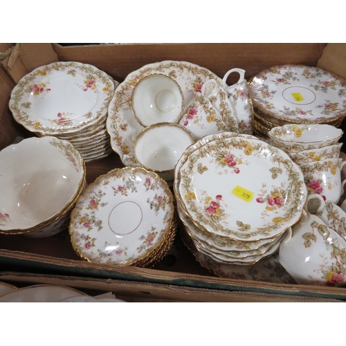 121 - A tray of vintage antique tea ware