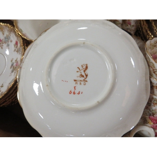 121 - A tray of vintage antique tea ware