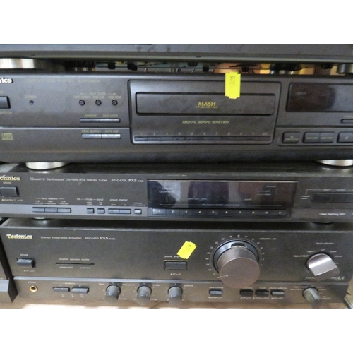 168 - Seven Technics stacking stereo separates together with a Sony turntable to include a Technics Stereo... 
